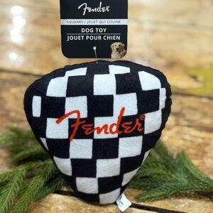 Fender Black and White Checkered Squeaky Dog Toy